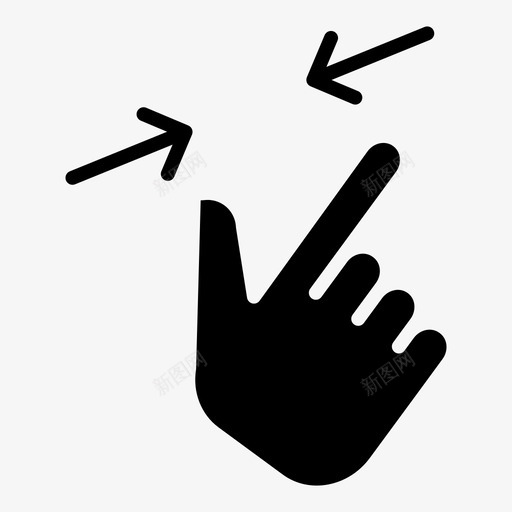 缩小手指手势图标svg_新图网 https://ixintu.com 手 手势 手指 缩小