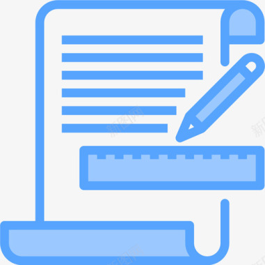 写文件和文件36蓝色图标图标