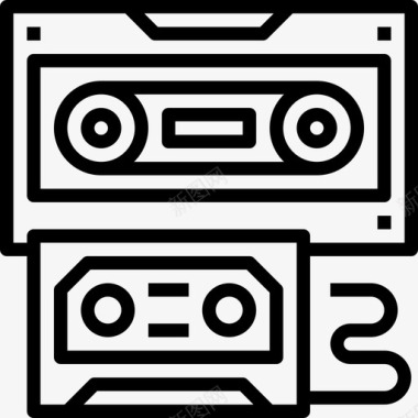 盒式磁带嘻哈9线性图标图标