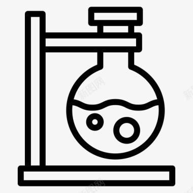 研究佛罗伦萨烧瓶科学图标图标