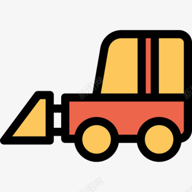 叉车施工和工具6线性颜色橙色图标图标
