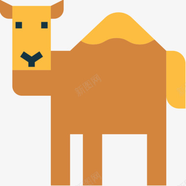 骆驼动物7扁平图标图标