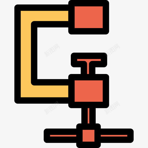 夹具结构和工具6线性颜色橙色图标svg_新图网 https://ixintu.com 夹具 线性颜色橙色 结构和工具6