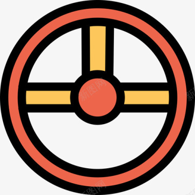 方向盘汽车6线颜色橙色图标图标