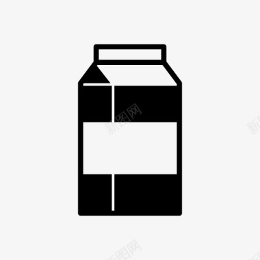 牛奶盒奶制品农业字形图标图标