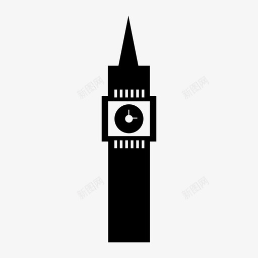 大本钟钟楼议会大厦图标svg_新图网 https://ixintu.com 伦敦 大本钟 议会大厦 钟楼