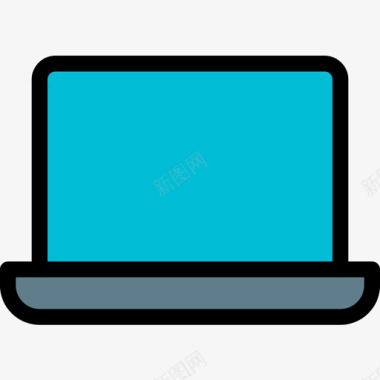 笔记本电脑基本图标5线性颜色图标