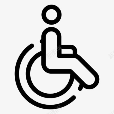 轮椅移动步行图标图标