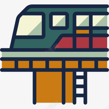 铁路运输120线颜色图标图标