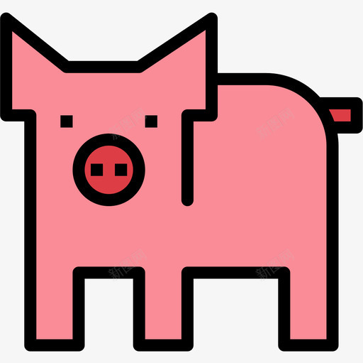 猪动物6线性颜色图标svg_新图网 https://ixintu.com 动物 线性 颜色