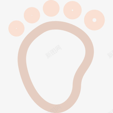 脚印婴儿淋浴11线性颜色图标图标