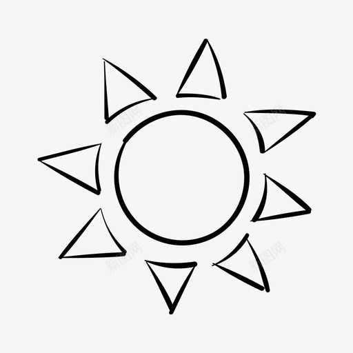 太阳手绘天空图标svg_新图网 https://ixintu.com 夏天 天空 太阳 手绘 海滩 阳光