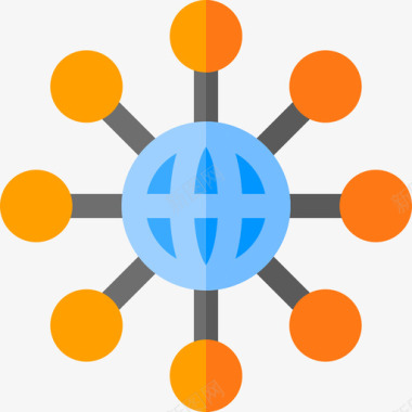 连接互联网技术2平面图标图标