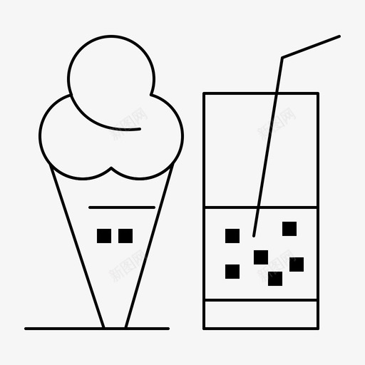 饮料冰淇淋果汁图标svg_新图网 https://ixintu.com 冰淇淋 夏季 果汁 网络界面2月收集v4 饮料