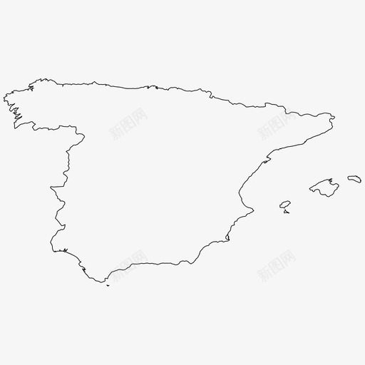 西班牙边界国家图标svg_新图网 https://ixintu.com 世界 世界各国 国家 西班牙 轮廓 边界