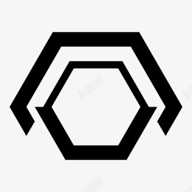 六角帽抽象六角形图案和形状图标图标