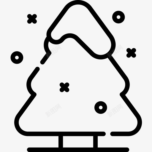 圣诞树冬季42线形图标svg_新图网 https://ixintu.com 冬季 圣诞树 线形