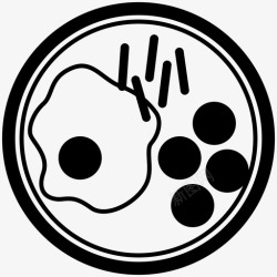 熏肉图标吃熏肉煎蛋早餐图标高清图片