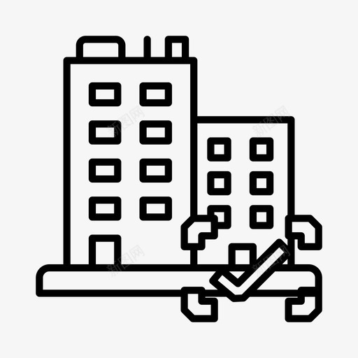 经核实的建筑物公寓复选标记图标svg_新图网 https://ixintu.com 不动产 公寓 复选 已售 建筑物 标记 核实 财产