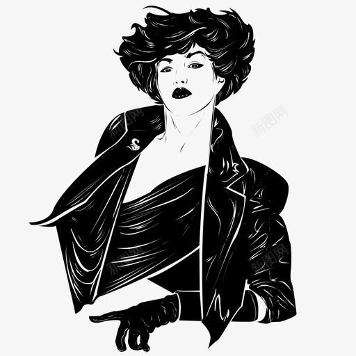 性感女人80年代时尚图标svg_新图网 https://ixintu.com 80年代 发型 复古 性感女人 时尚