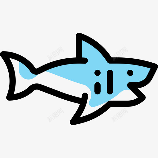 鲨鱼海洋生物24颜色遗漏图标svg_新图网 https://ixintu.com 海洋生物24 颜色遗漏 鲨鱼