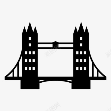 塔桥英国建筑图标图标