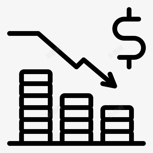 货币贬值商业金融图标svg_新图网 https://ixintu.com 商业 失业 就业 货币 货币贬值 金融