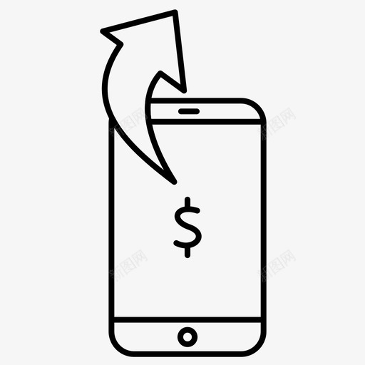 手机汇款支付汇款图标svg_新图网 https://ixintu.com 手机汇款 支付 汇款