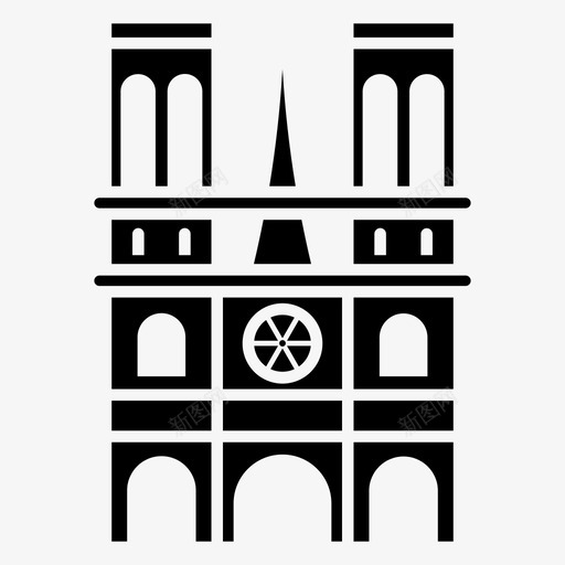 巴黎圣母院大教堂教堂图标svg_新图网 https://ixintu.com 大教堂 巴黎圣母院 教堂 法国 著名地标建筑