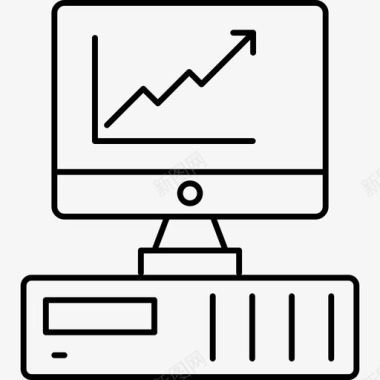 增长图表计算机图标图标