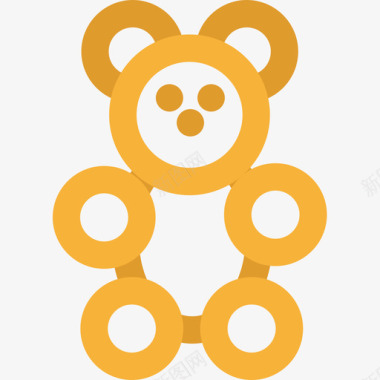 泰迪熊婴儿淋浴11线性颜色图标图标