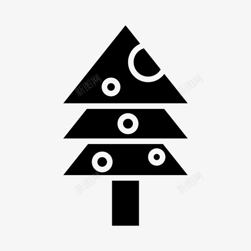 圣诞树松树木头图标svg_新图网 https://ixintu.com 圣诞树 实心圣诞树 木头 松树