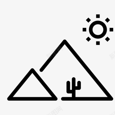 金字塔仙人掌沙漠图标图标