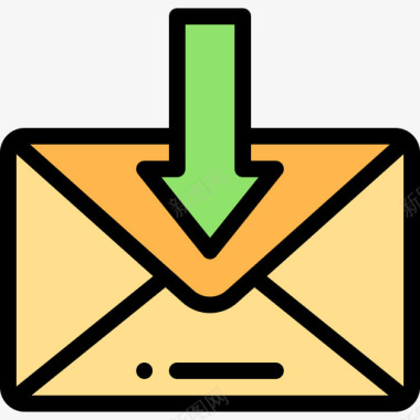 接收电子邮件32线颜色图标图标