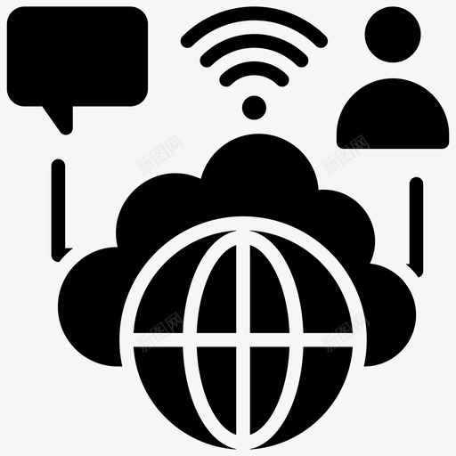 全球服务云计算云托管图标svg_新图网 https://ixintu.com 云计算 全球 图标 在线服务 托管 数据传输 服务