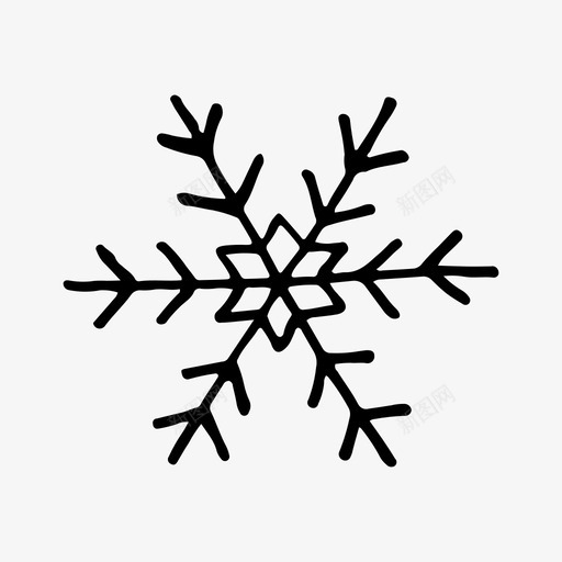 雪花手绘素描图标svg_新图网 https://ixintu.com 冬季 手绘 素描 雪花 雪花绘画