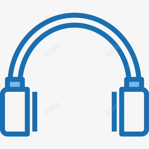 耳机电脑26蓝色图标svg_新图网 https://ixintu.com 电脑26 耳机 蓝色