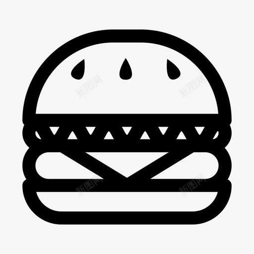 芝士汉堡快餐汉堡包图标svg_新图网 https://ixintu.com 厨房和食物 快餐 汉堡包 芝士汉堡