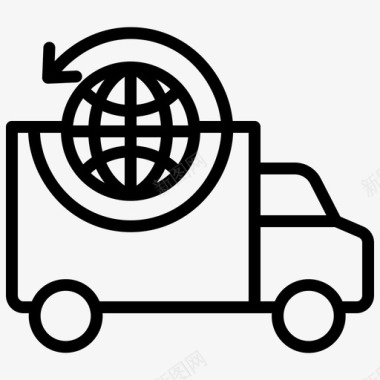 全球配送卡车电子商务图标图标