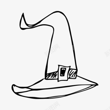 女巫帽万圣节帽子图标图标