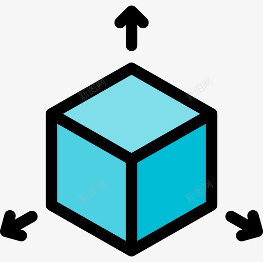 立方体建筑23线颜色图标svg_新图网 https://ixintu.com 建筑23 立方体 线颜色