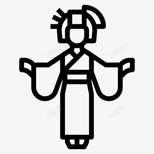 和服文化艺伎图标svg_新图网 https://ixintu.com yukata 传统 和服 文化 日本 艺伎