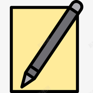写作网站和电子邮件3线颜色图标图标