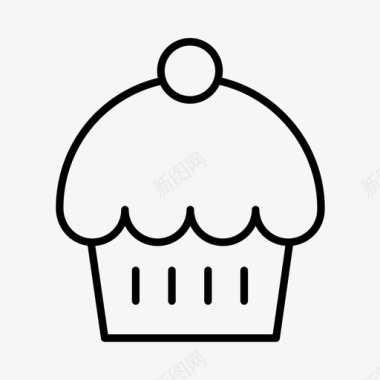松饼面包师面包房图标图标