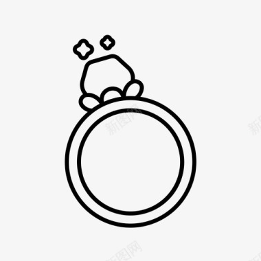 结婚戒指钻石礼物图标图标