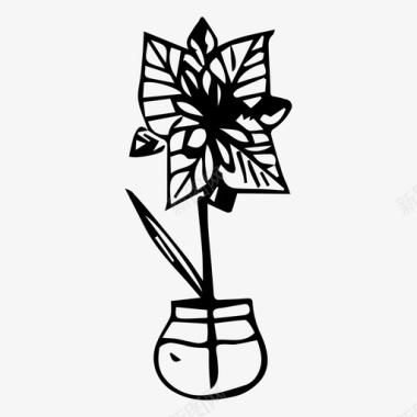 花花瓶植物图标图标