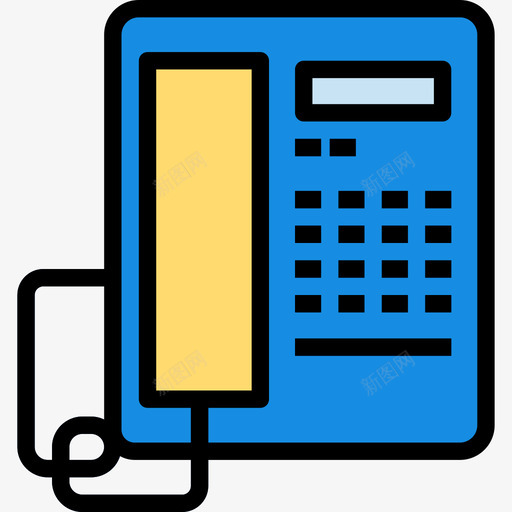 电话电子设备8线型彩色图标svg_新图网 https://ixintu.com 彩色 电子设备 电话 线型