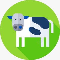 荷兰奶牛奶牛荷兰13平坦图标高清图片