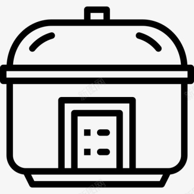 电饭煲电气设备线性图标图标