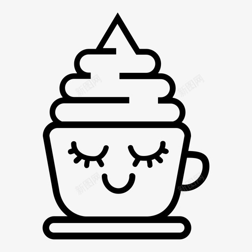 奶油浓咖啡咖啡浮咖啡图标svg_新图网 https://ixintu.com 咖啡 奶油 微笑 马克